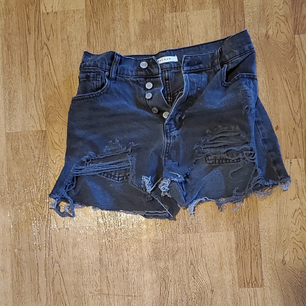 Pacsun Distressed High Rise Icon Denim Shorts sz 25
